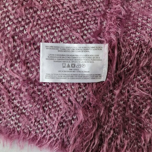 Eddie Bauer Cardigan Sweater Womens Medium Purple Eyelash Open Aztec Print Soft - Picture 5 of 9
